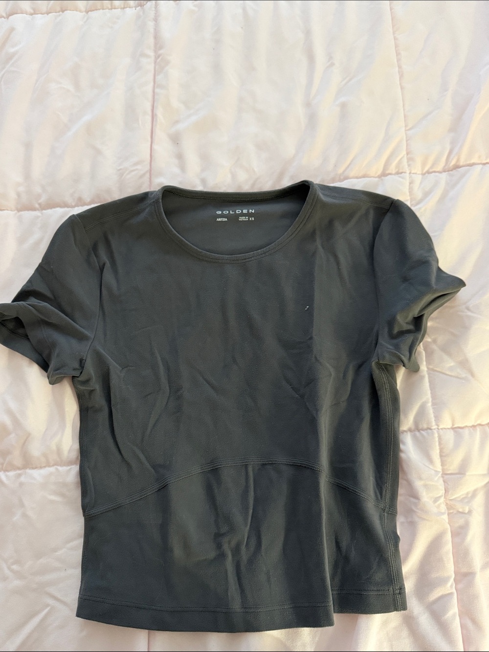 GOLDEN Black Short Sleeve Crewneck Top